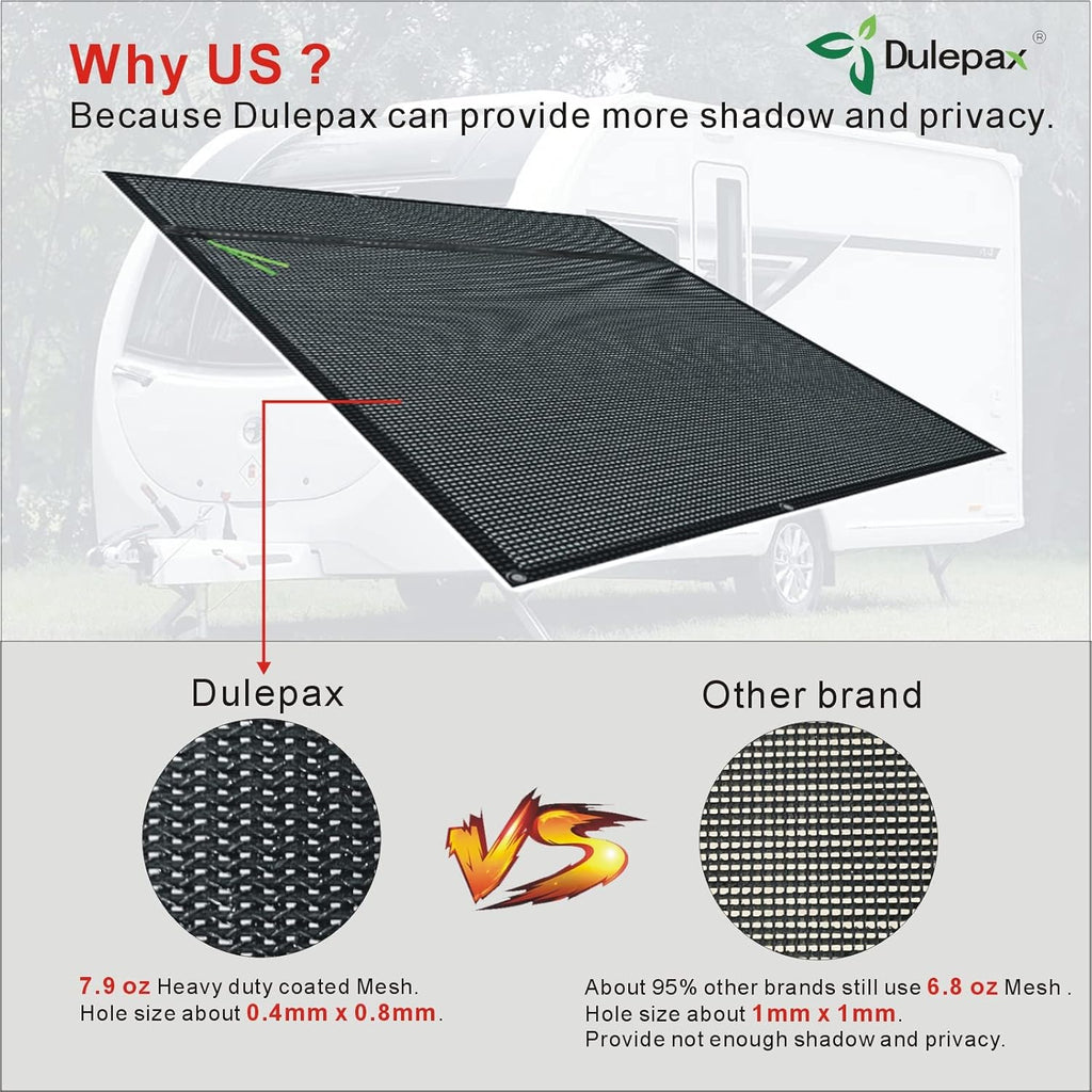 RV Awning Shade Screen with Zipper 8'X15'3'' Universal with Complete Kits N36612