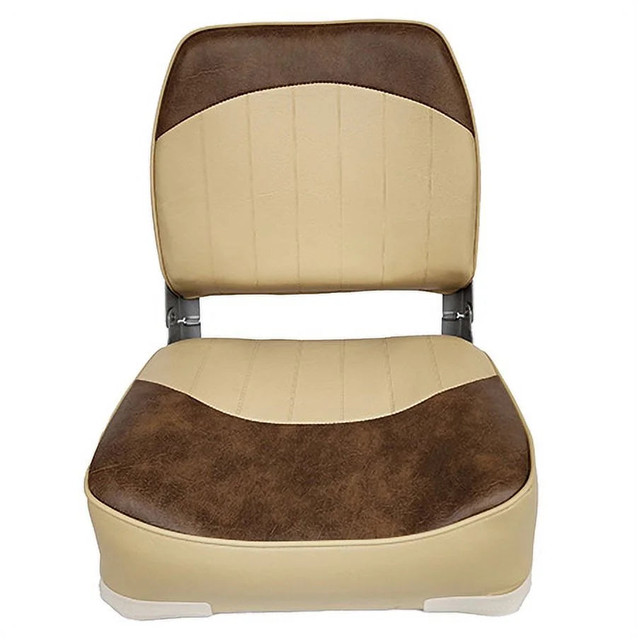 19 in. Fold Down Low Back Boat Seat, Sand & Brown P68570