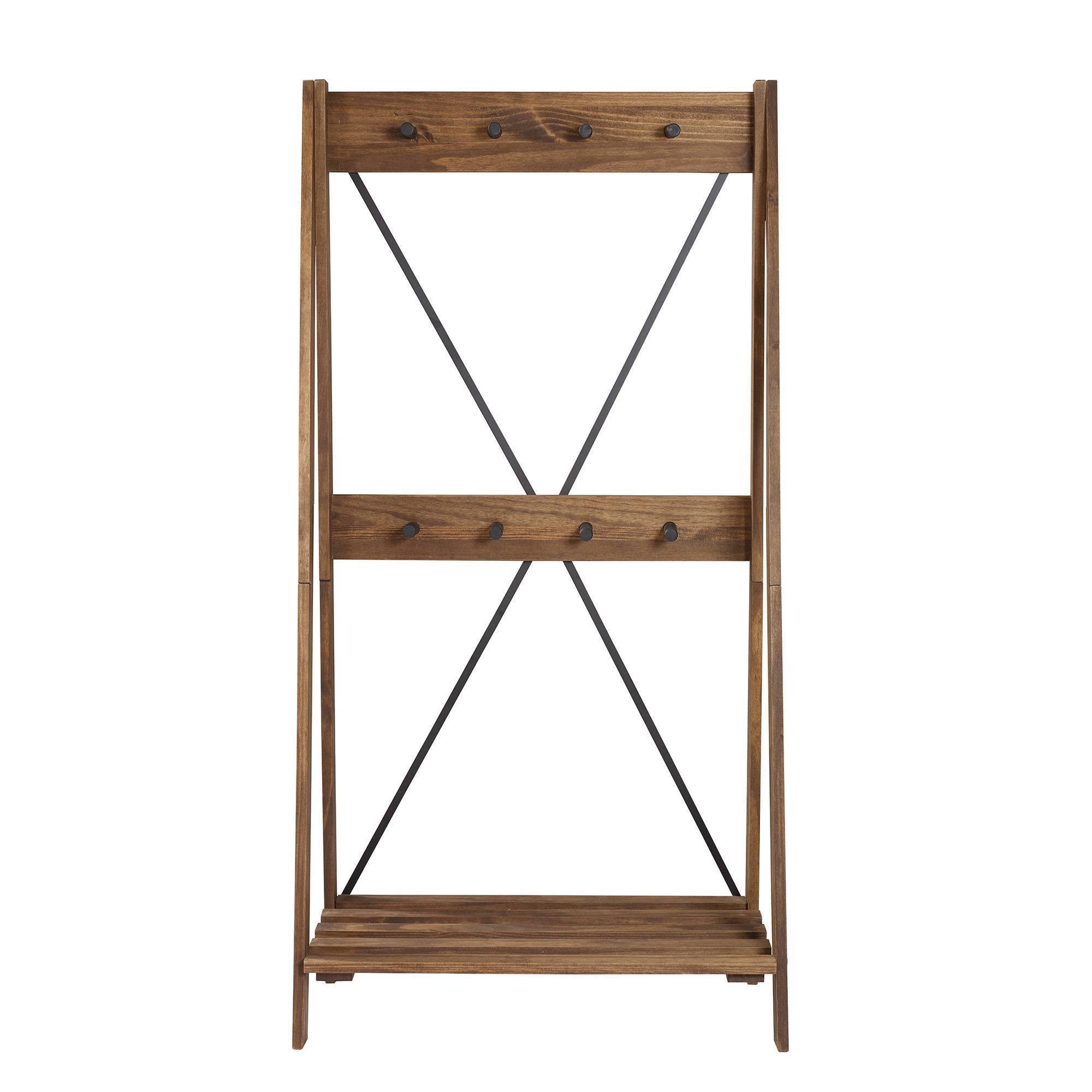 Brown Solid Wood Hall Tree Q9710