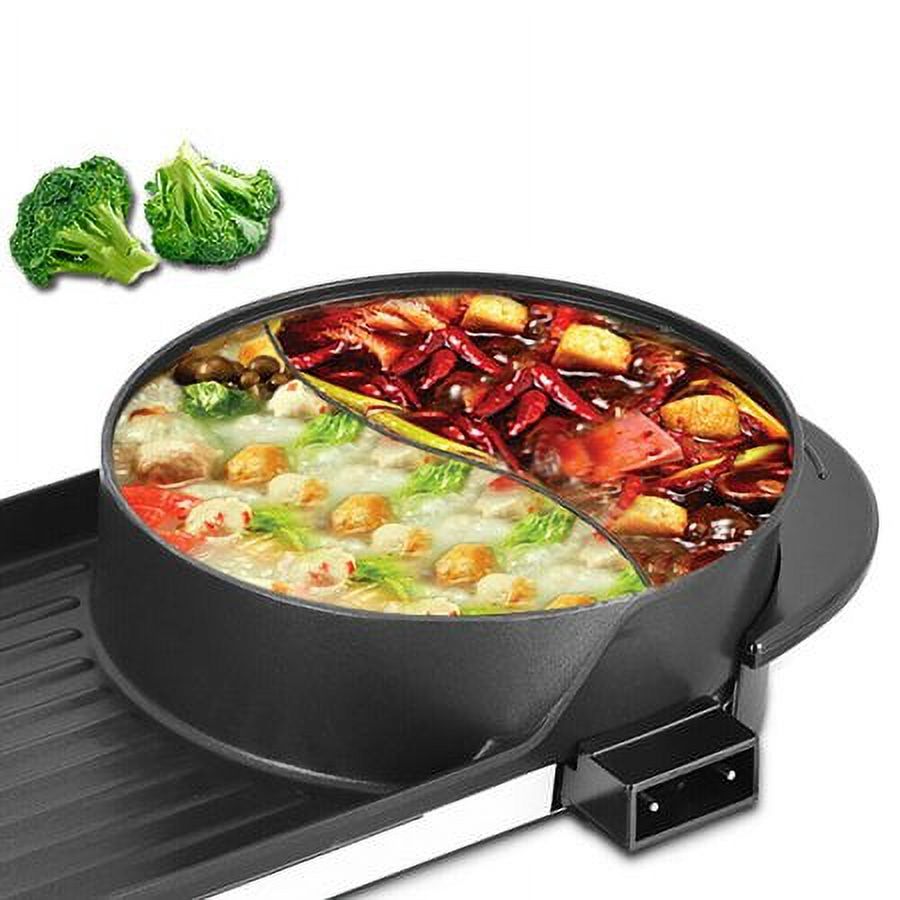 2in1 Electric Non-Stick Grill Hot Pot BBQ Soup Shabu Pot 2.2KW L2237
