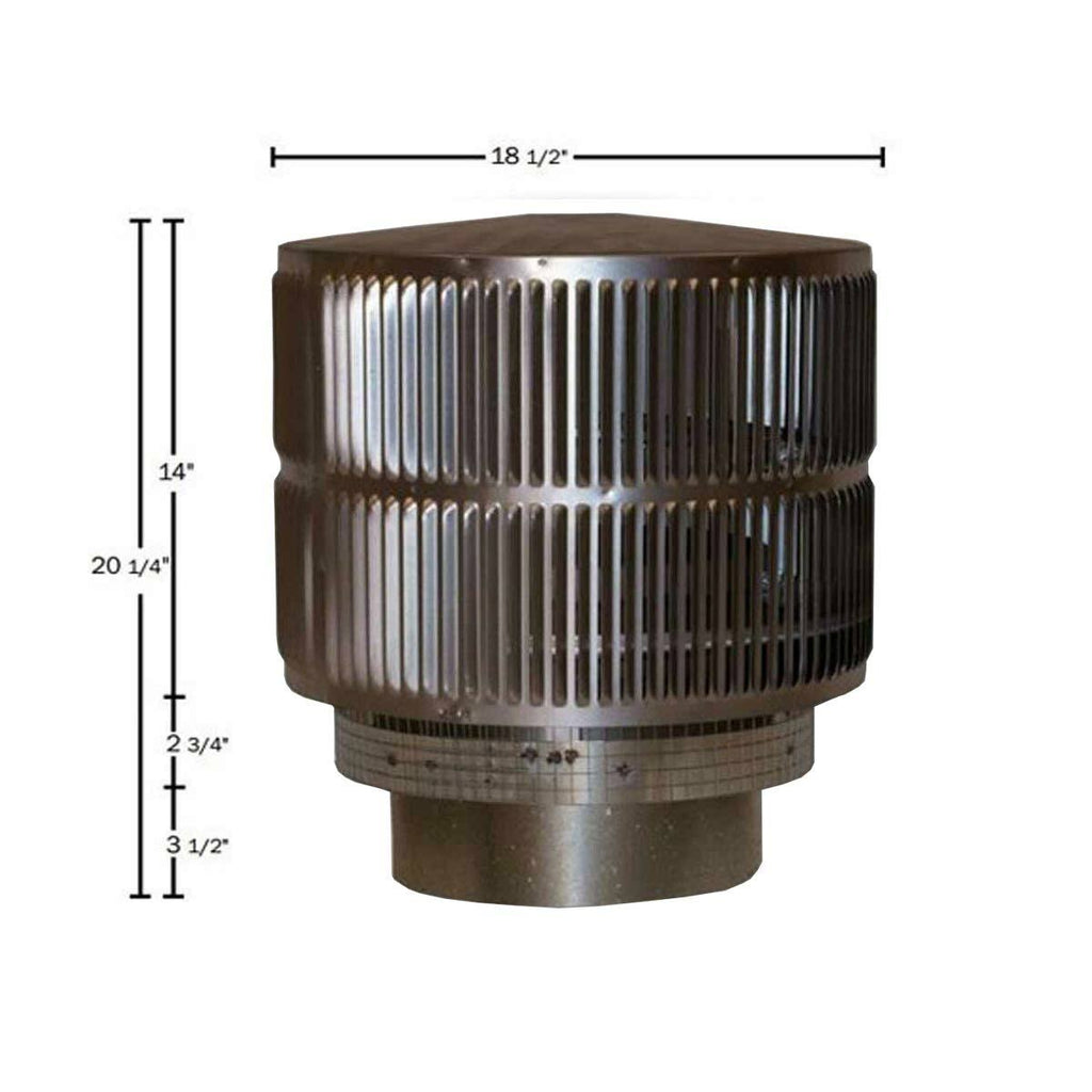 Superior Round Chimney Cap with Louvered Screen G7639