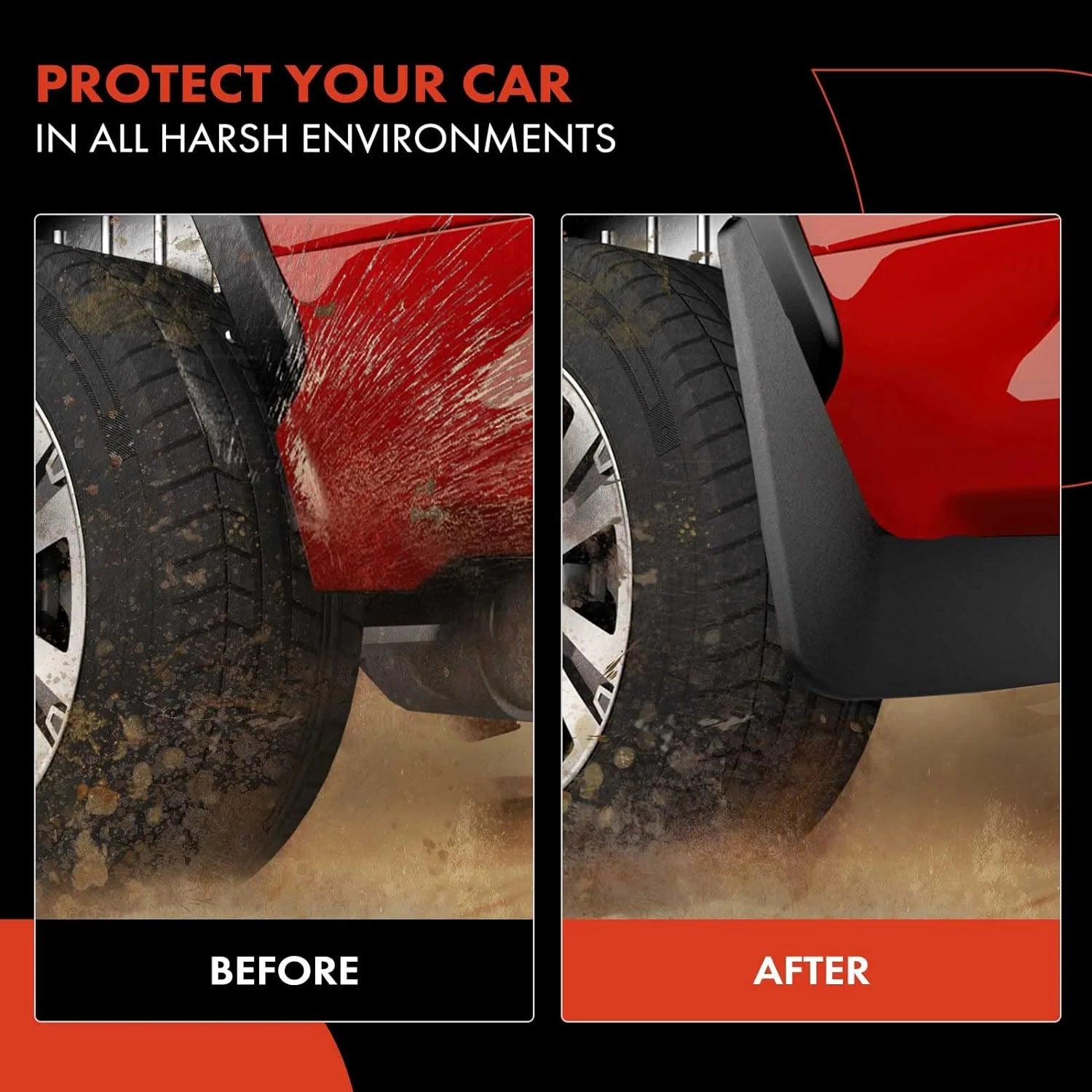 Set of 4 Mud Flaps with Hardware Kits Y38262