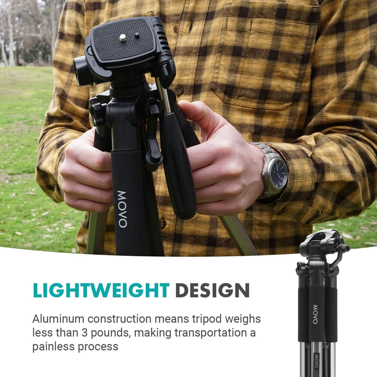 Vlog Kit with Adjustable Mobile Phone Holder and Camera Tripod T426