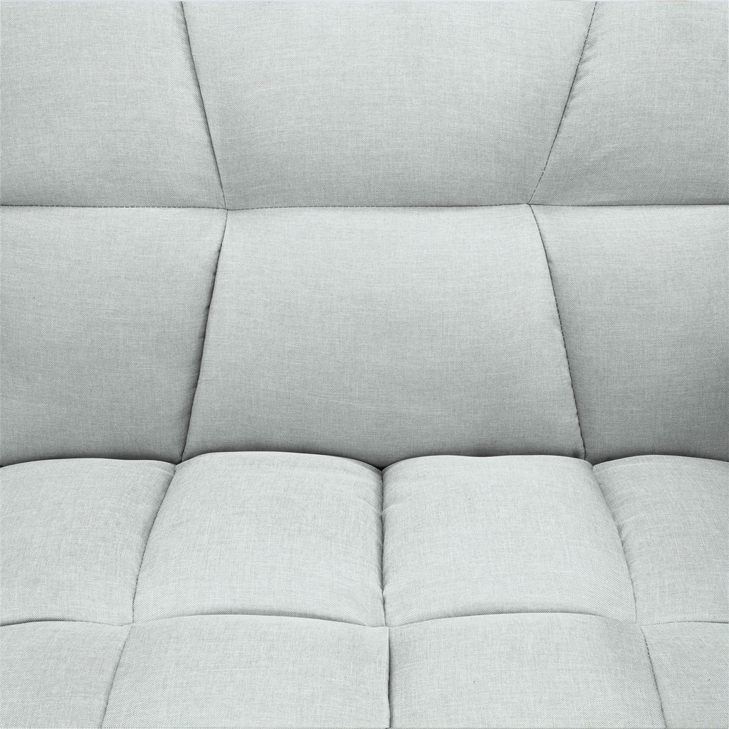 Gray Linen Convertible Futon with 2 Pillows X1724