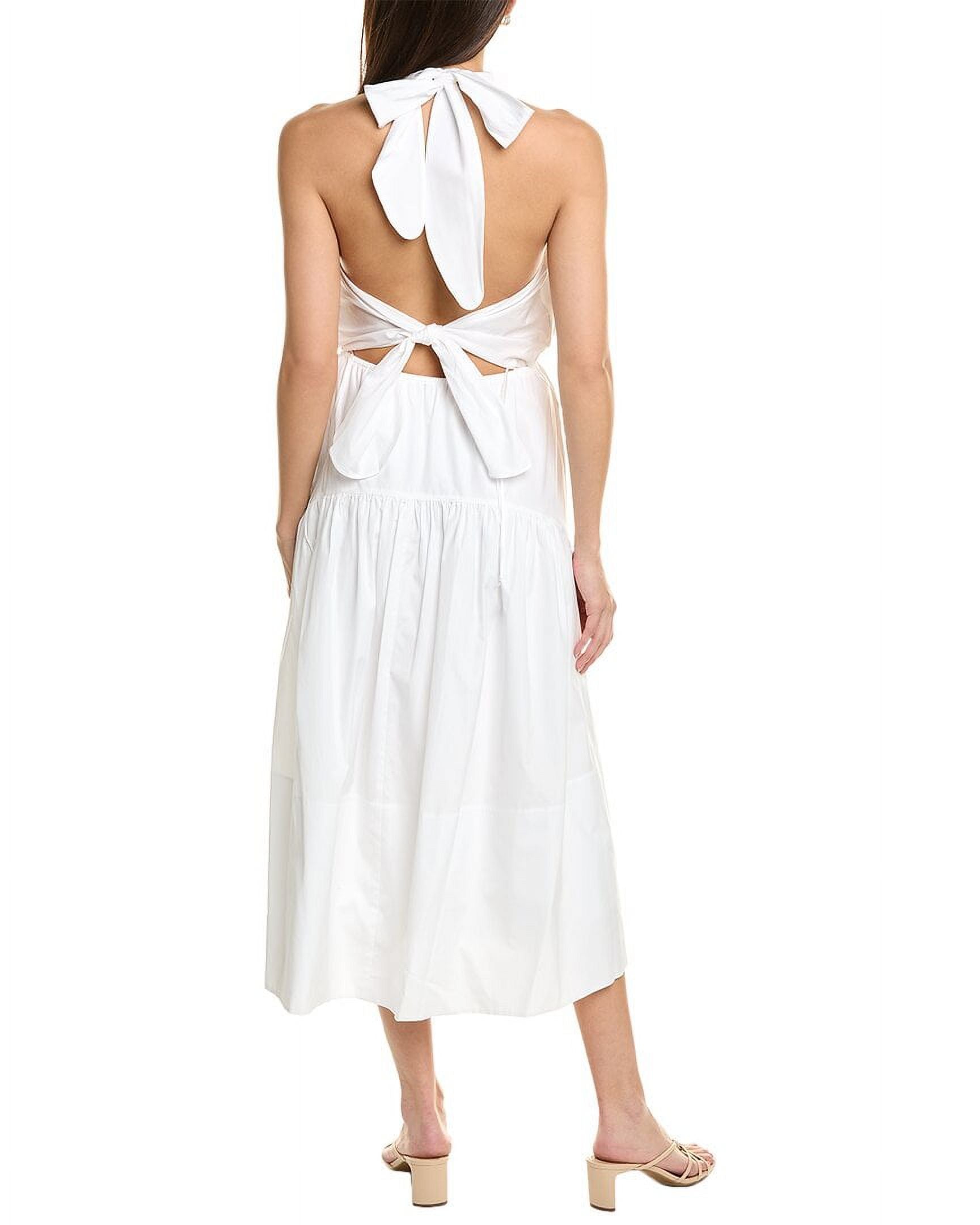 White Draped Midi Dress X791575