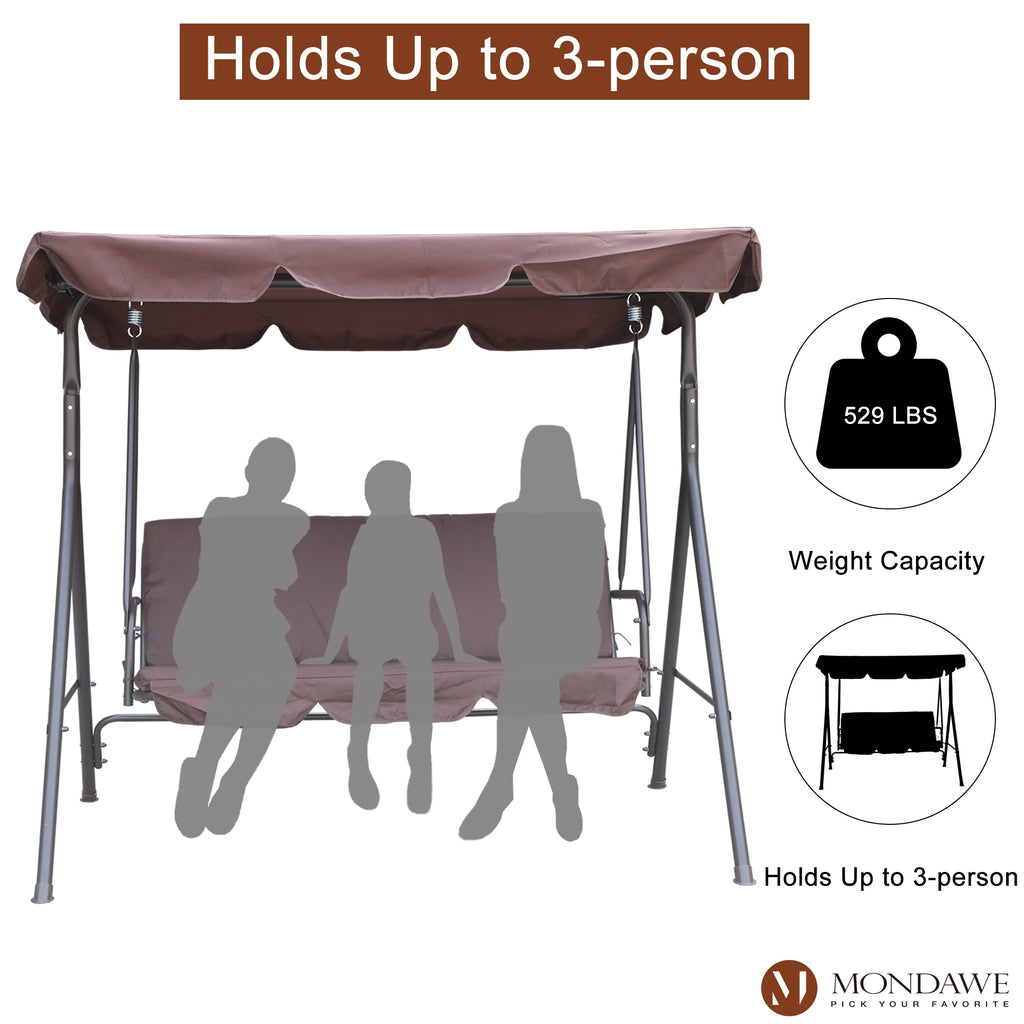 Freestanding Patio Swing Chair with Canopy O34888