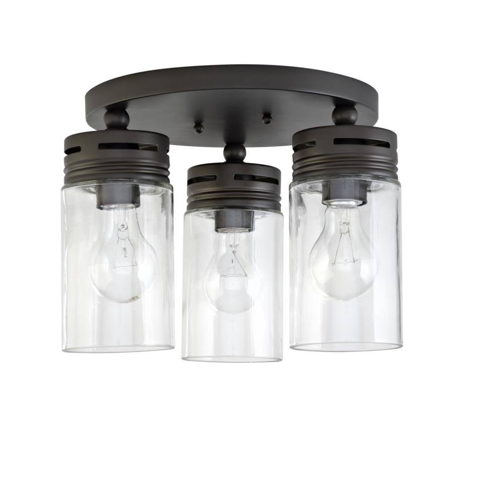 Aged Bronze Incandescent Flush Mount Light D196