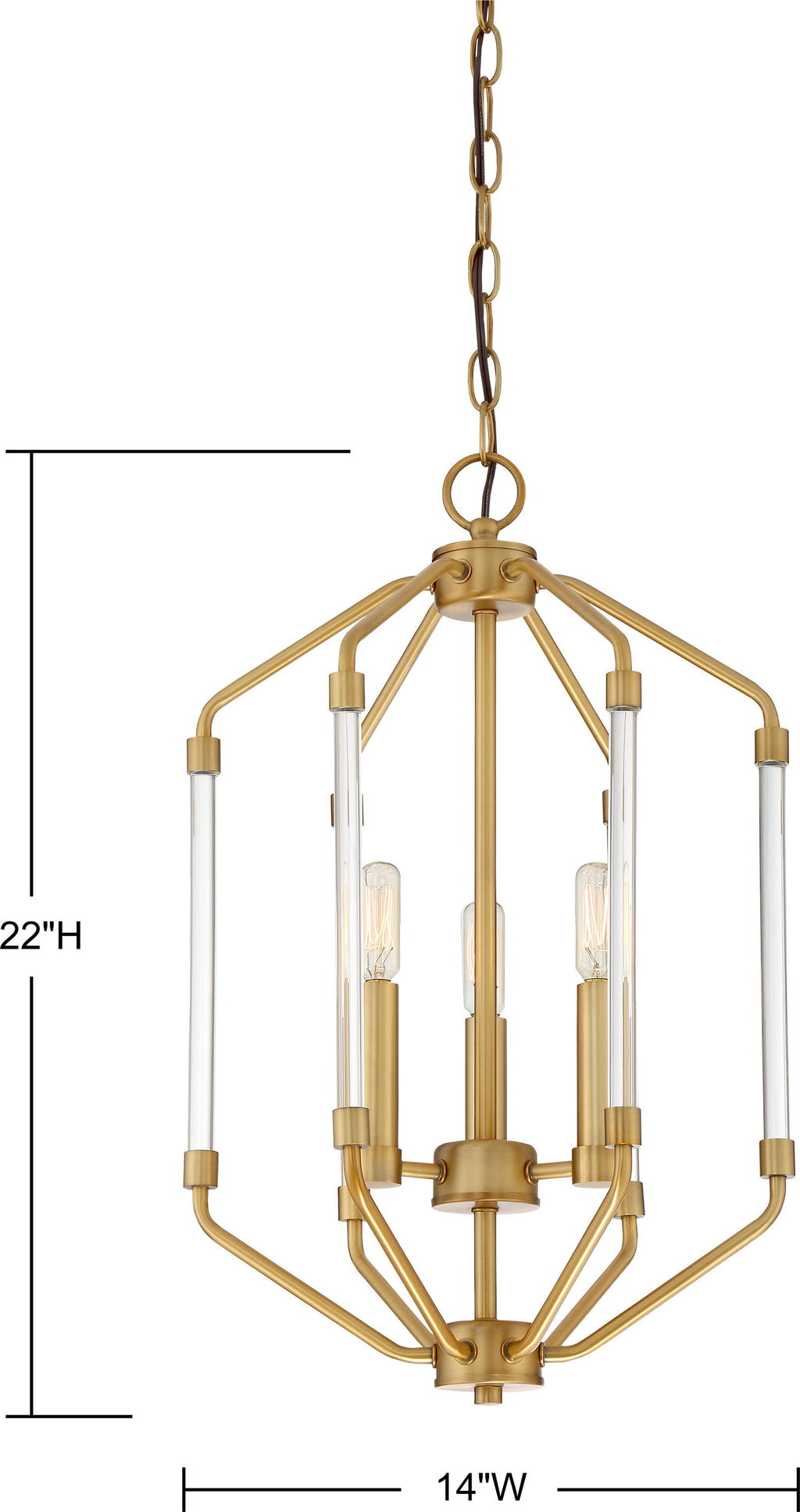 Warm Brass 3 Light Foyer D5124