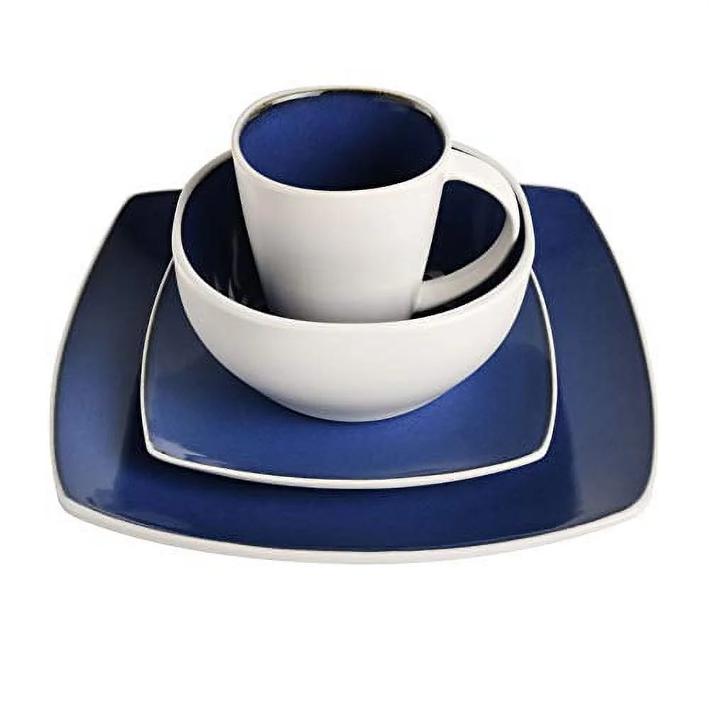 White Square Stoneware 16-Piece Dinnerware Set T1439