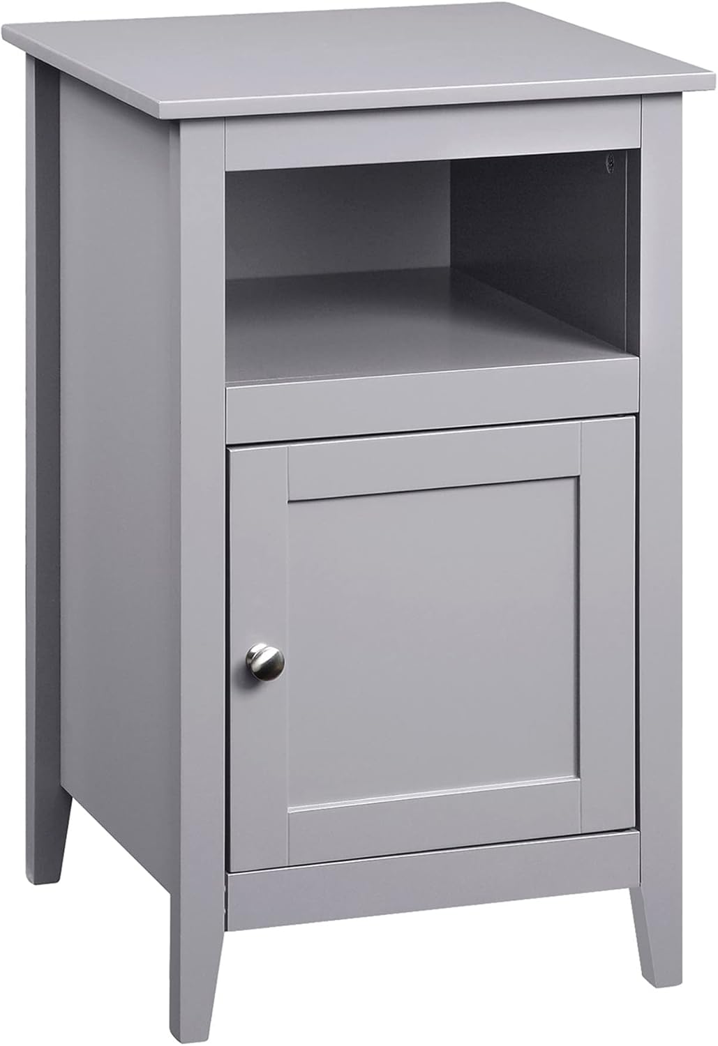 White Storage Cabinet End Table with Shelf C507