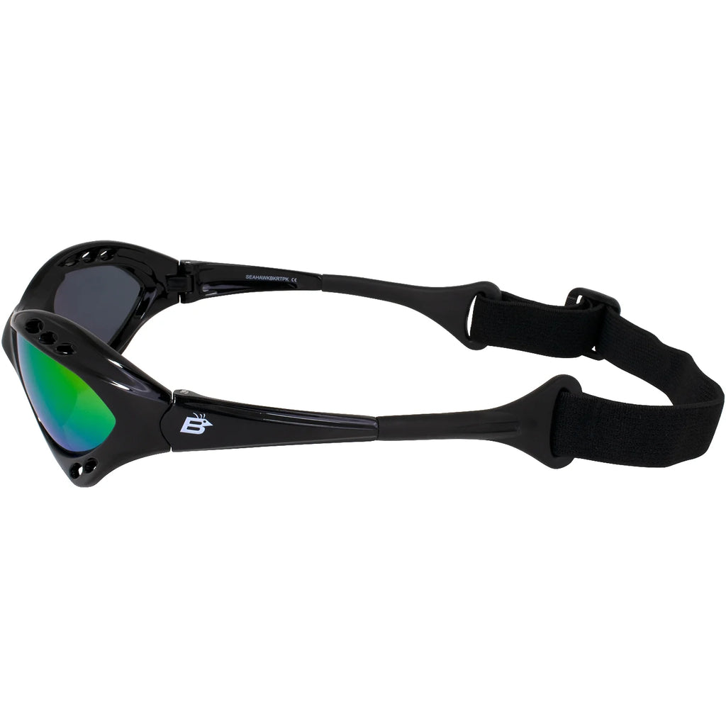 3 Pairs Padded Polarized Sunglasses w/Strap Silver Frame w/Smoke Lens & Black Frames w/Blue & Pink Mirror Lenses U96080