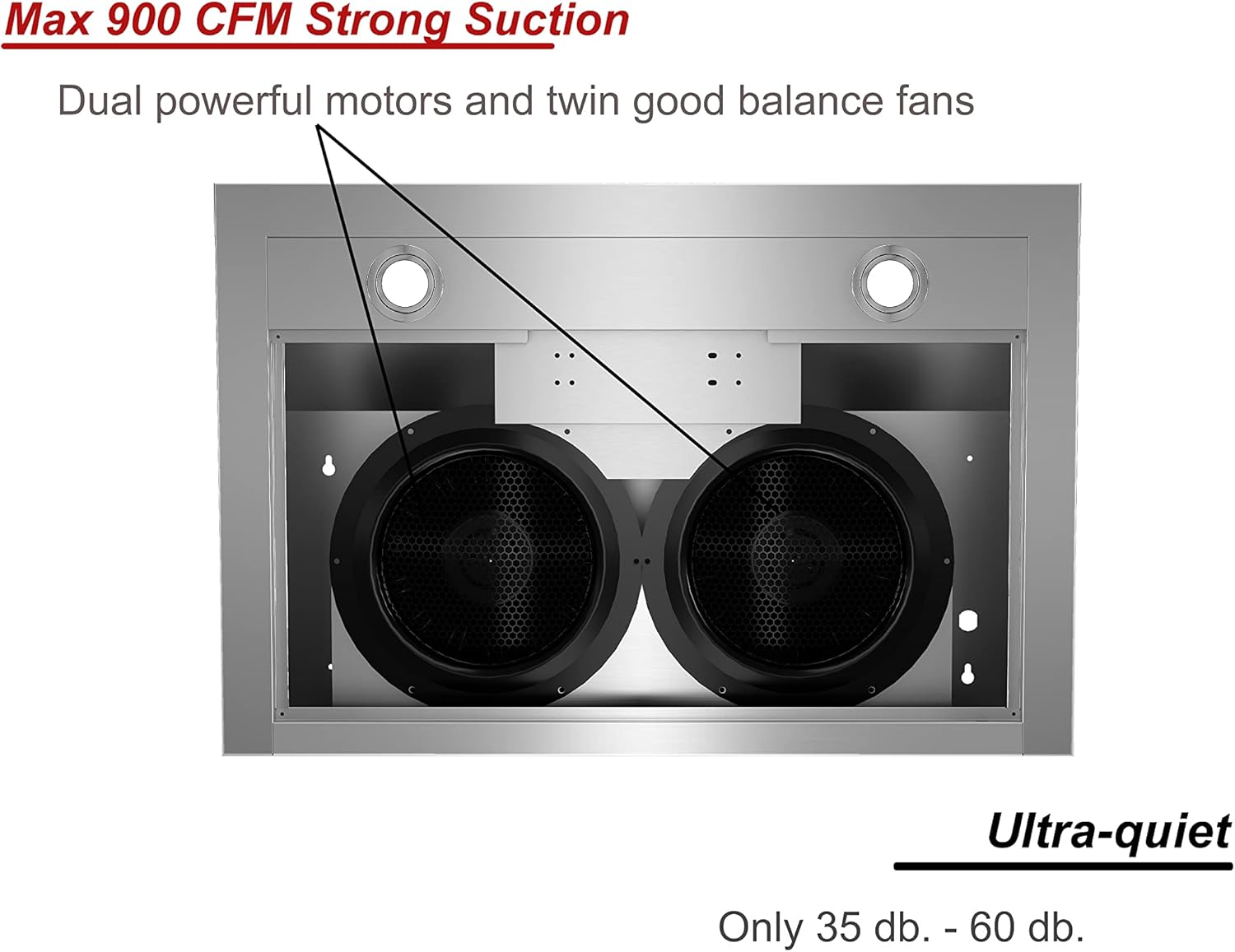 30 inch Under Cabinet Range Hood with 900 CFM, Stainless Steel, 4 Speed, Aluminum Mesh Filters, LED Lights T324289
