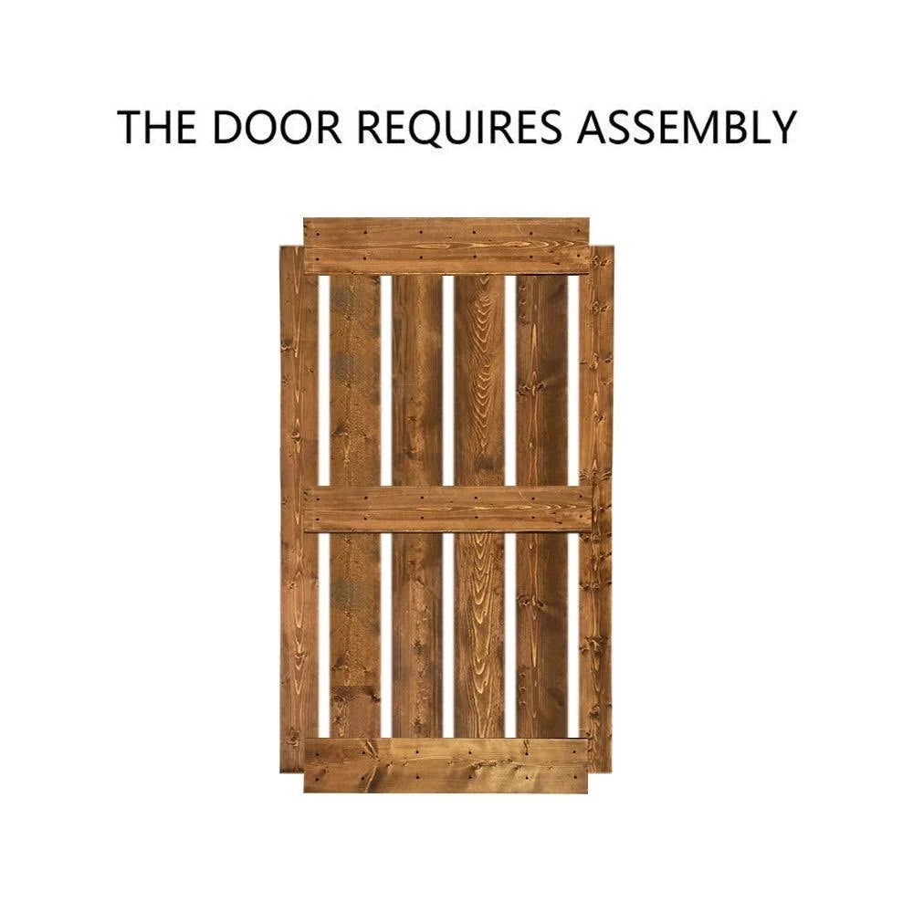 Stained Wooden Sliding Barn Door with Hardware Kit E6061