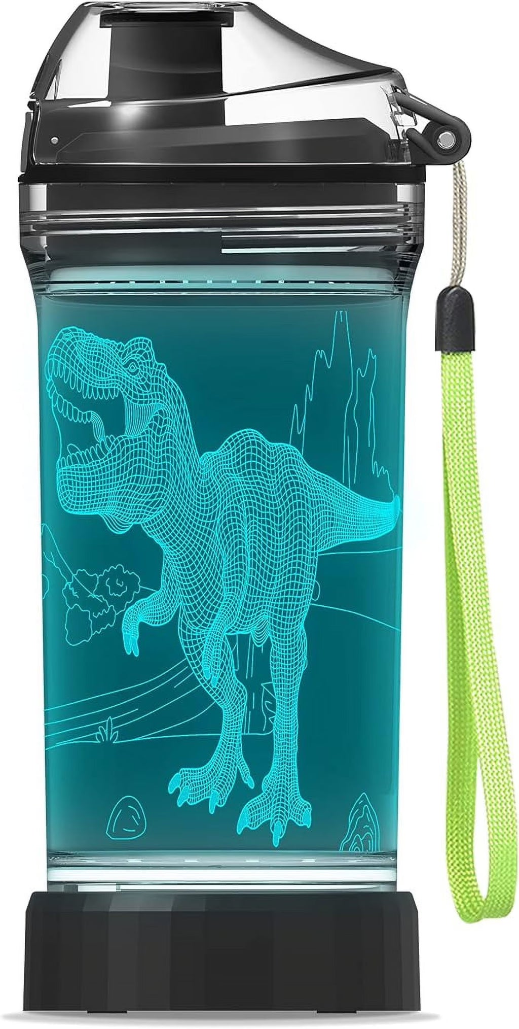 Light Up Kids Water Bottle with 3D Dinosaur Design, 14 OZ Tritan BPA Free V94471