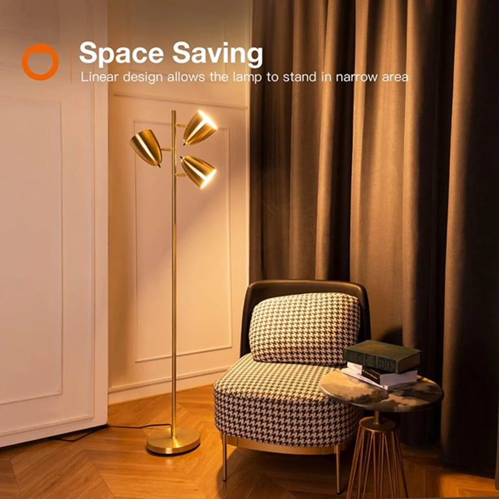 3 LED Bulb Tree Floor Lamp with 360° Adjustable Rotating Shades K62714