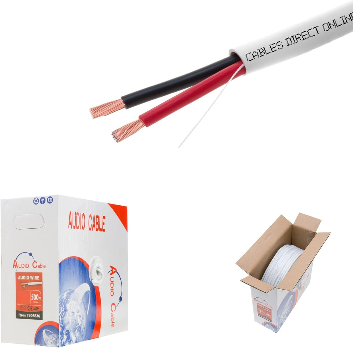 500ft 18AWG 4 Conductors CL2 Rated Speaker Cable Wire Y93435