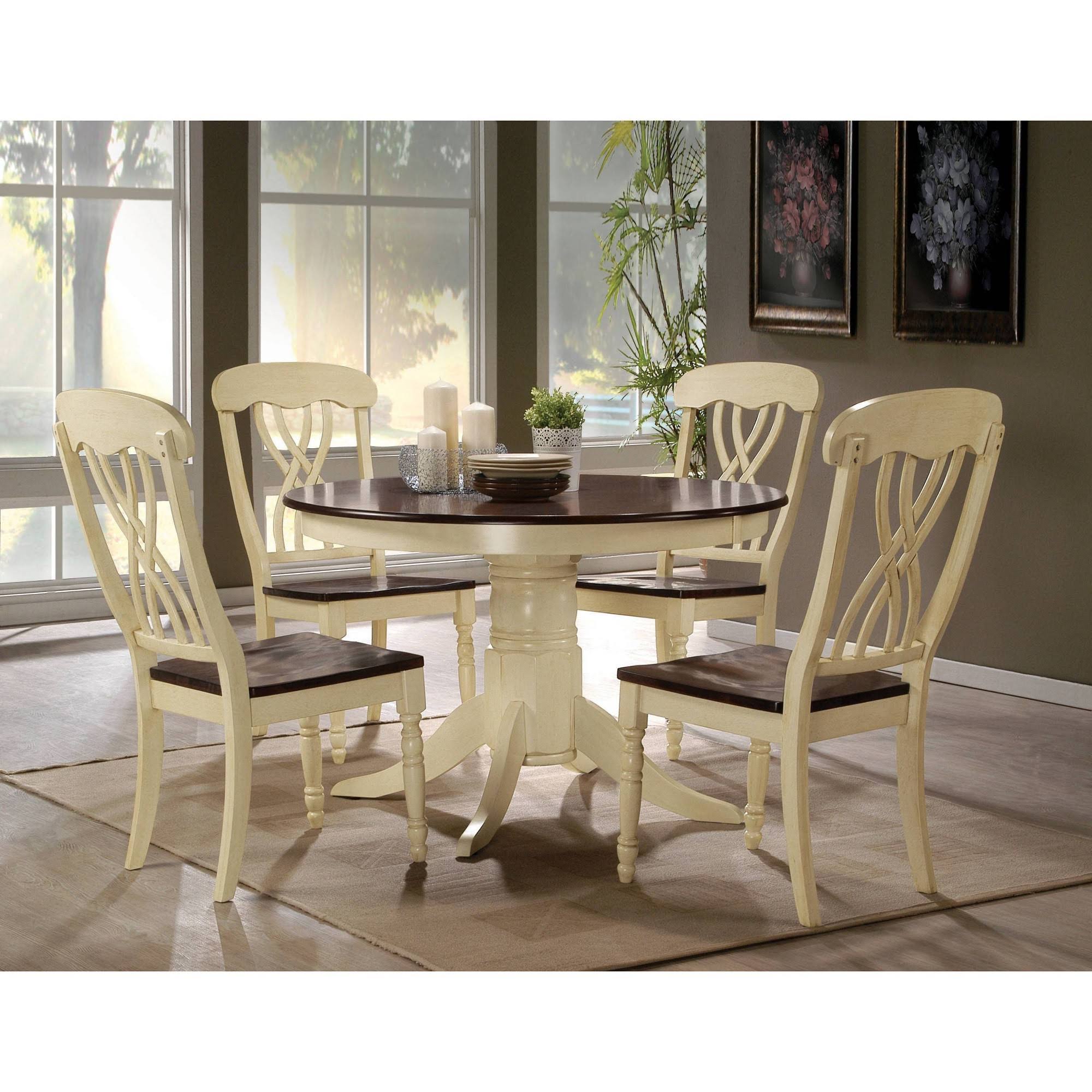 Buttermilk Oak Wood Side Dining Chair Set of 2 V424070