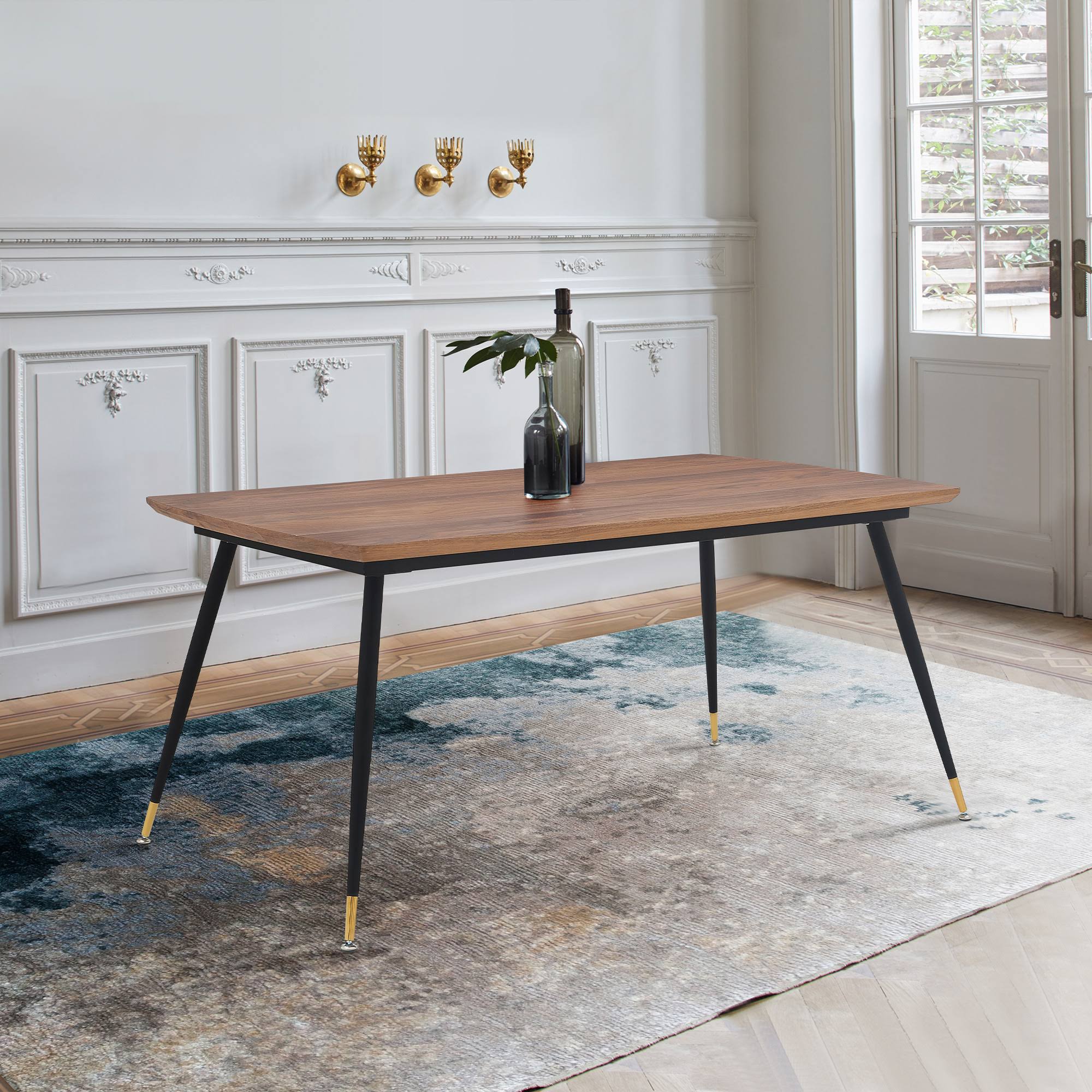 Walnut and Metal Dining Table F468171