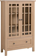 Accent Cabinet, Glass Cabinet, 2 Door and 1 Drawer Storage Cabinet Y774