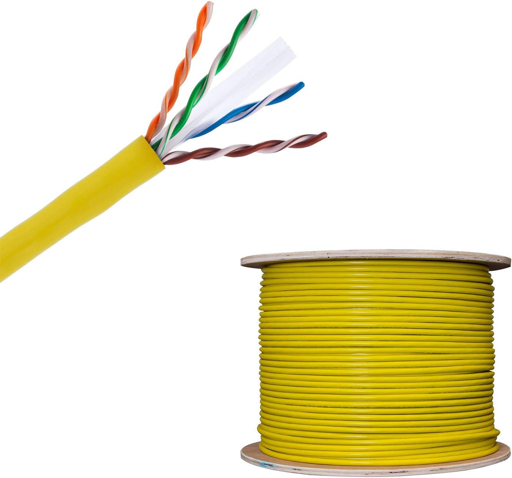 White Cat6 1000 ft Bulk Ethernet Cable, Bare Solid Copper UTP, 23 AWG I180662