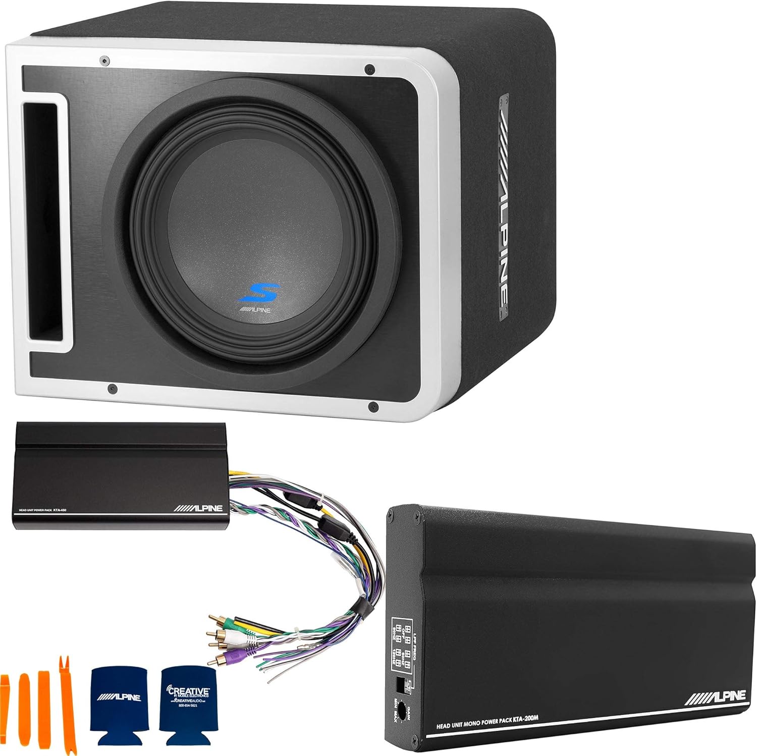 10" Vented Loaded Enclosure with Mono and 4-Channel Amplifiers O8593