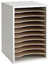 Gray 11 Compartment Vertical Desktop Sorter D174