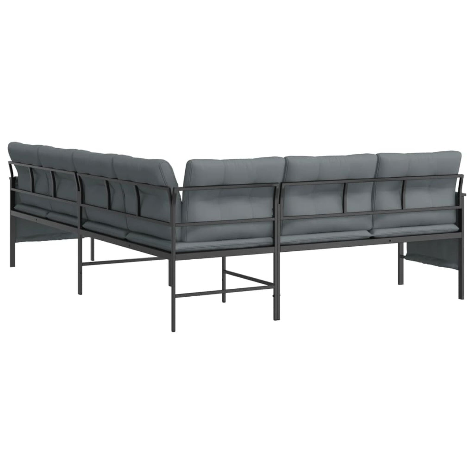 Anthracite Steel and Textilene Patio Corner Sofa T928
