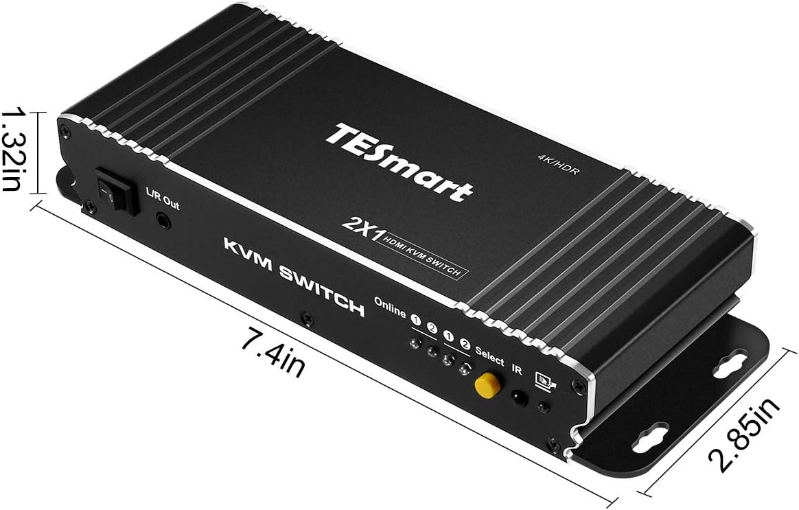2 Input 1 Output 4K HDMI KVM Switch with 2 KVM Cables D430