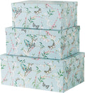 Set of 3 Floral Paperboard Nesting Boxes with Lids I464885