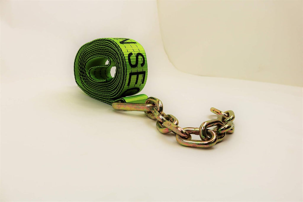 4 Pack 2" X 14' Heavy Duty Strap with 12" Chain Tail A100228