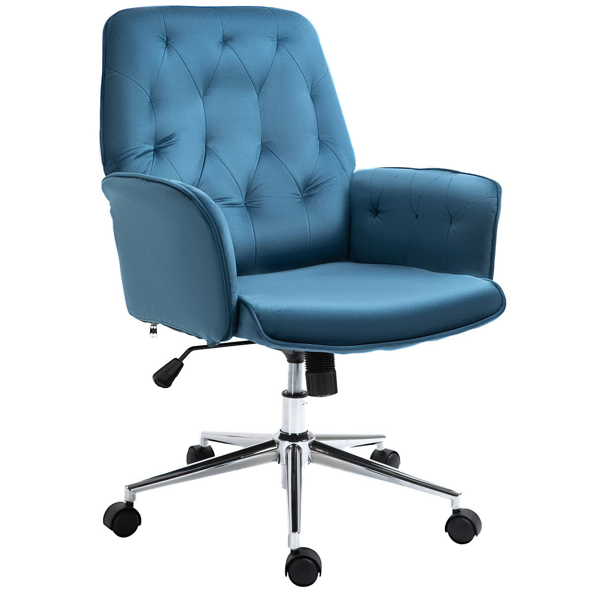Blue Velvet Swivel Task Chair with Arms T69918