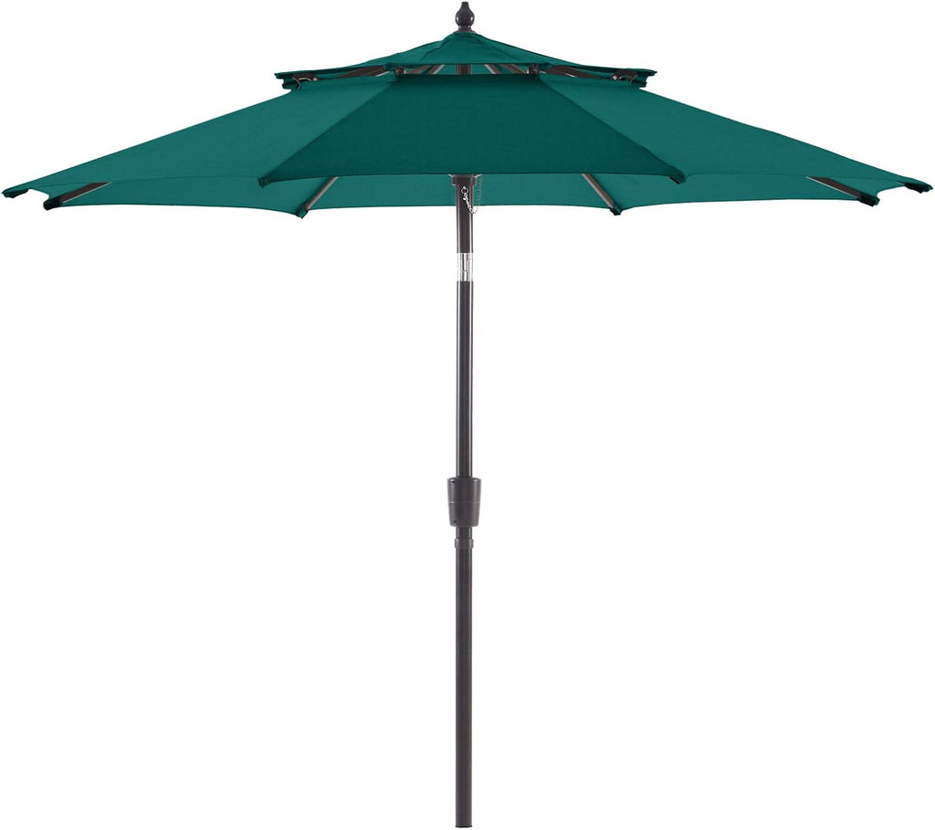 Navy Blue 9 FT 2 Tier Market Umbrella with Push Button Tilt W22025