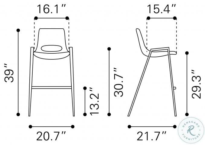 Beige Bar Chair, Set of 2 Y220209