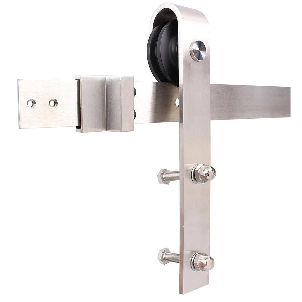 Stained Wooden Sliding Barn Door with Hardware Kit E6061