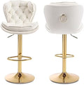 Swivel Barstools Set of 4 Velvet Upholstered Adjustable Stool Chair C80032
