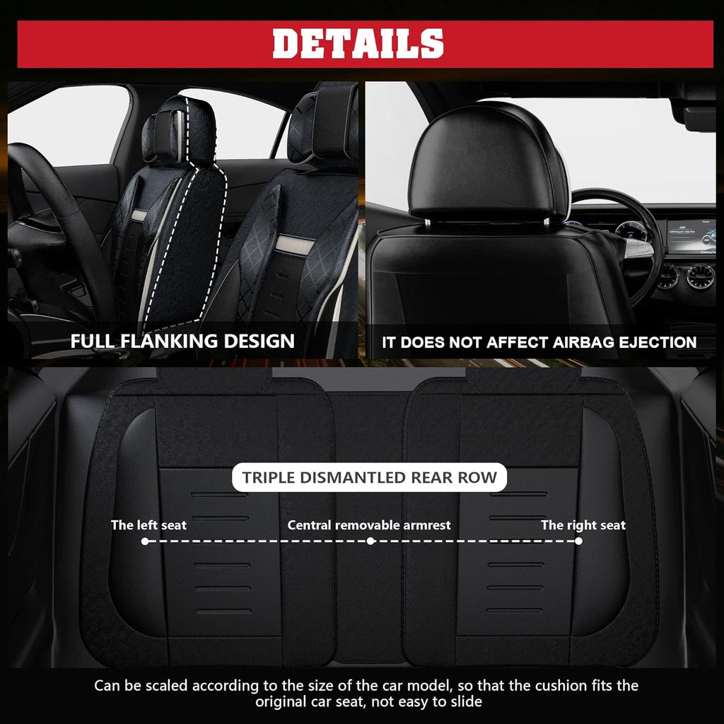 5PCS Water Proof Nappa Leather Car Seat Covers O310