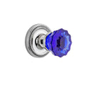Cobalt Crystal Single Dummy Door Knob with Rope Rosette E2086