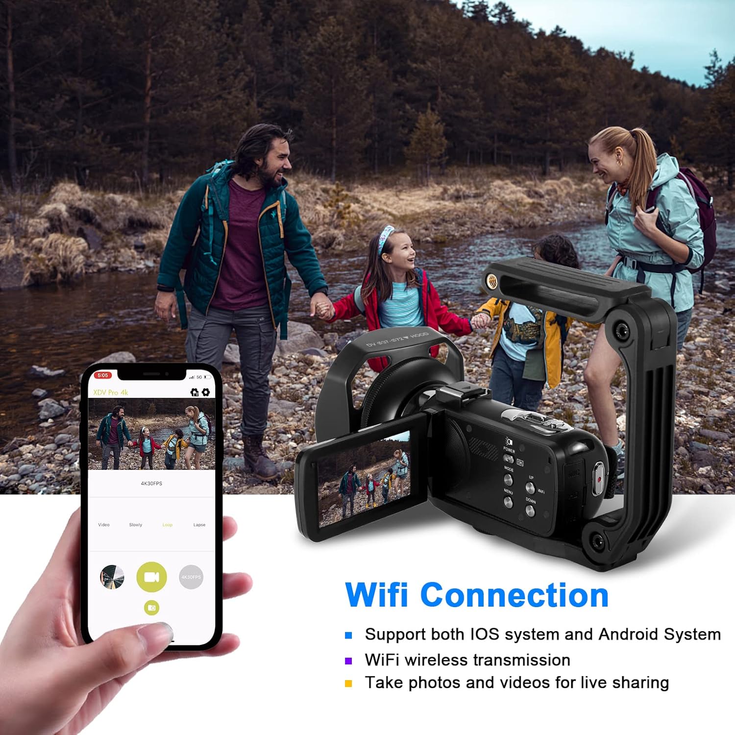 4k 60fps Video Camera with 18x Manual Zoom & IR Night Vision N5279