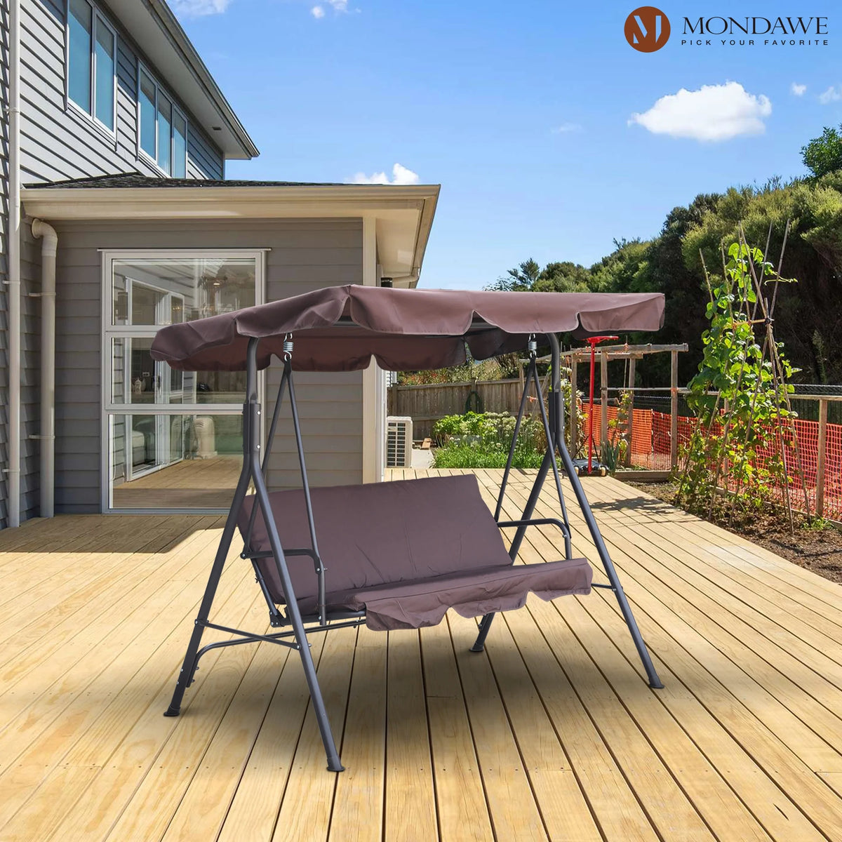 Freestanding Patio Swing Chair with Canopy O34888
