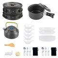 Non-Stick Camping Cookware Mess Kit with Pot, Pan, and Kettle K295