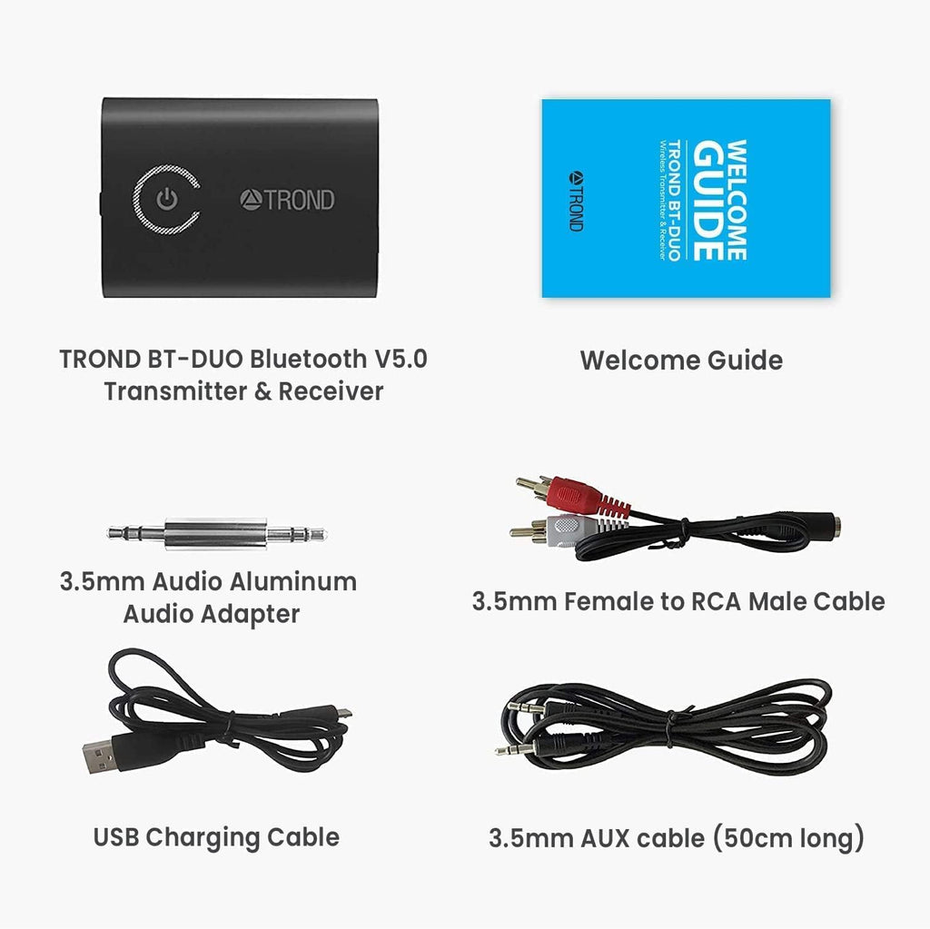 Bluetooth 5.0 Transmitter Receiver 2-in-1 3.5mm Wireless Audio Adapter Y678