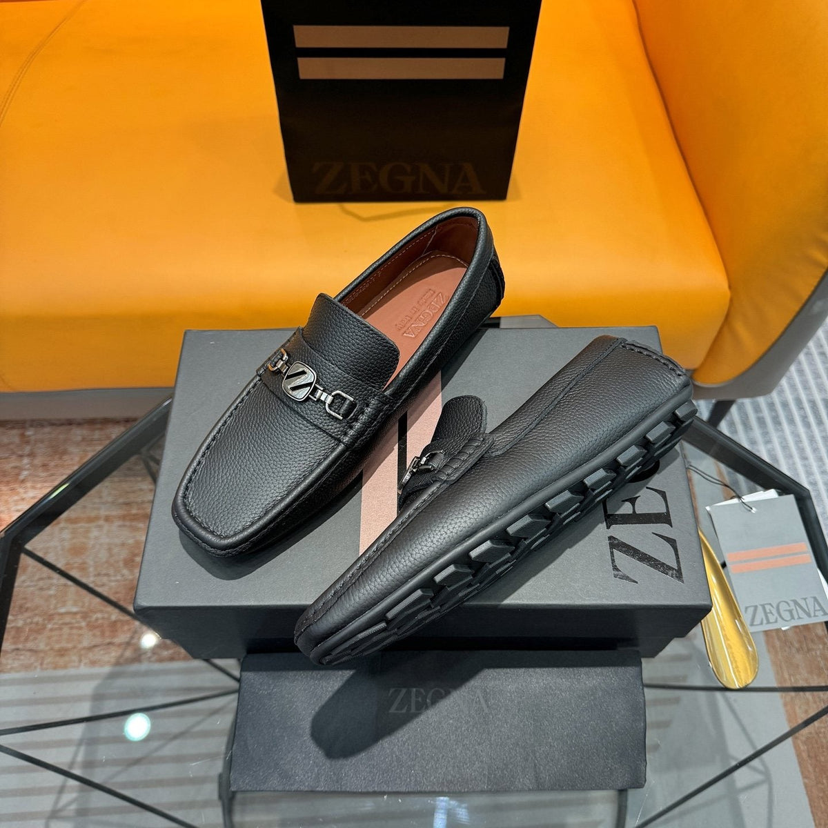 Zegna Men's Black Bit Driving Loafers