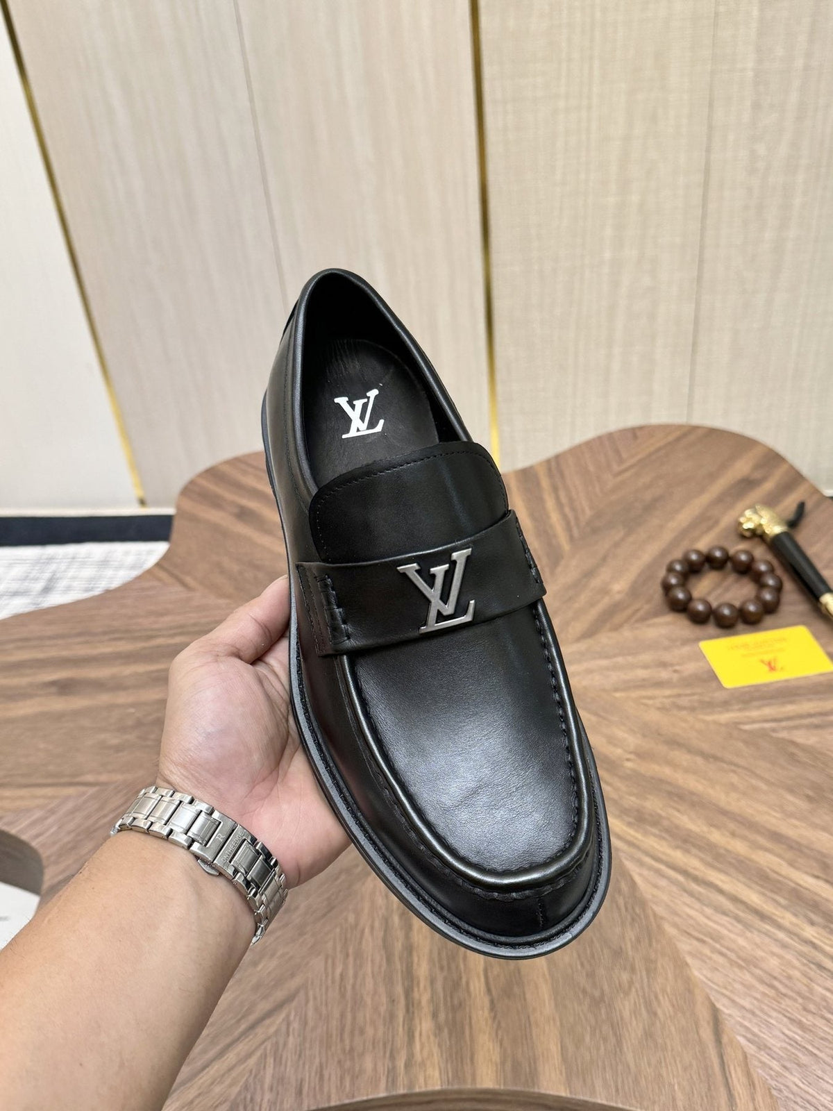 Louis Vuitton Black Metal Hardware Loafers